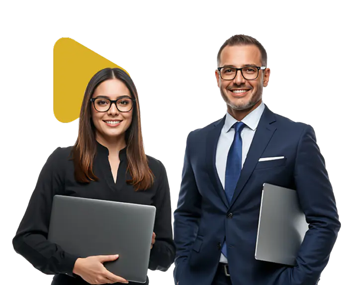 Energie-Manager mit Laptop, bereit, Vorschläge zu präsentieren