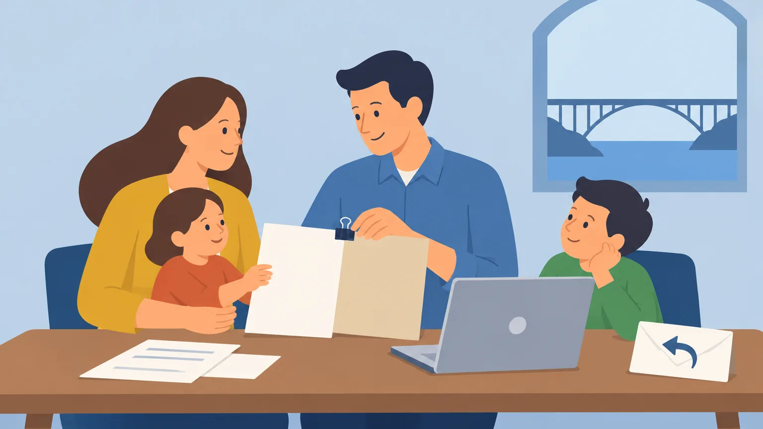 Ilustração da Daniela e do Óscar, em Amarante, a fazer as contas do IRS