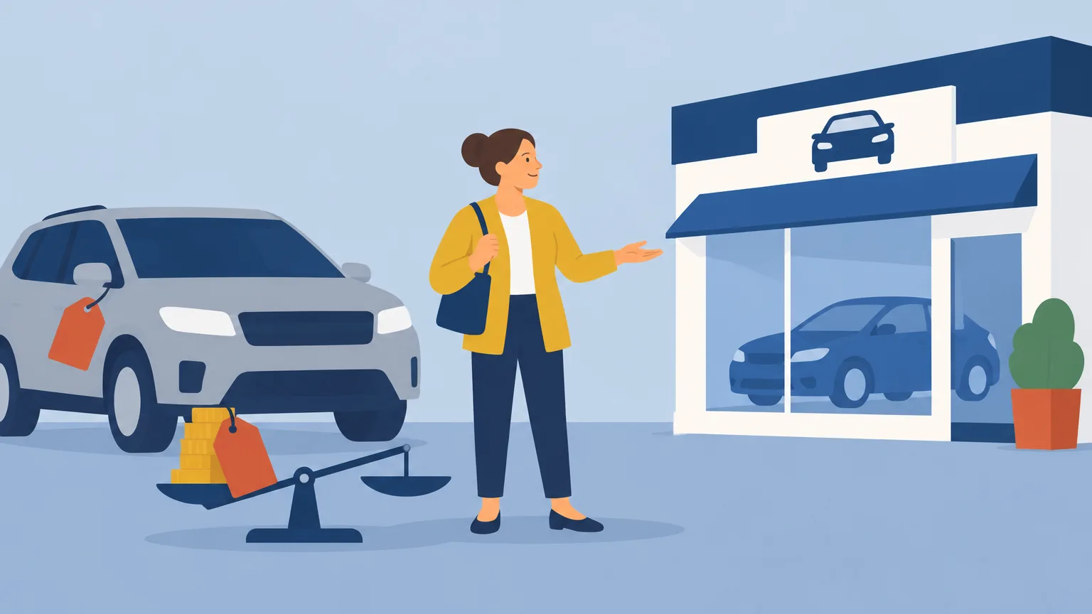 Illustration: a diesel SUV with a red tax label